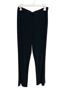 Chicos Travelers Black Wide Leg Pull-On Pants Sz L